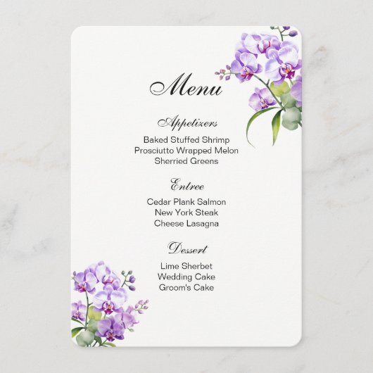 Carte menu-Orchidées (Devant)