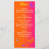 Carte menu Papillons et fleurs néon (Dos)