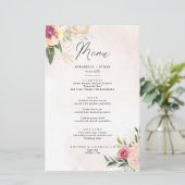 Carte menu Peony et Gold Foil Bloom (Debout devant)