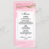 Carte menu plat Watercolor Pink Gold 4x9 (Devant / Derrière)