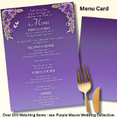 Carte menu plus grande - Fleurs mauves violettes e