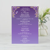 Carte menu plus grande - Fleurs mauves violettes e (Debout devant)