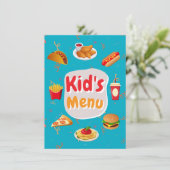 Carte menu pour enfants du restaurant (Debout devant)