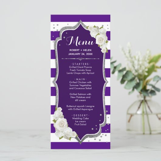 Carte Menu Purple Silver (Debout devant)