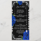 Carte Menu Romantique Roses Bleus Et Diamants Mari (Devant)