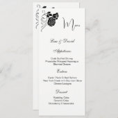 Carte menu Rose (Devant / Derrière)