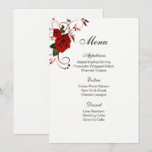 Carte menu Rose rouge (Devant / Derrière)