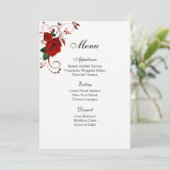 Carte menu Rose rouge (Debout devant)