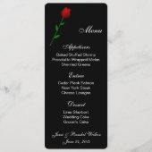 Carte menu Rose rouge (Devant)