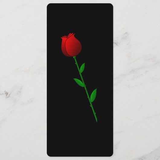 Carte menu Rose rouge (Dos)