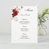 Carte menu Rose rouge (Debout devant)