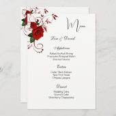 Carte menu Rose rouge (Devant / Derrière)