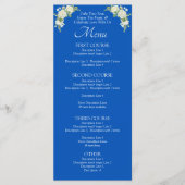 Carte menu - Roses Bleues et Blancs de Cobalt (Devant)