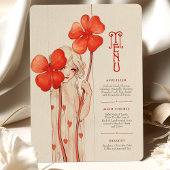 Carte Menu Rouge Clover Art Nouveau