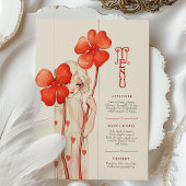 Carte Menu Rouge Clover Art Nouveau