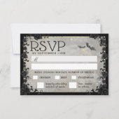 Carte MENU RSVP Gray Bats Gothique Correspondant (Devant)