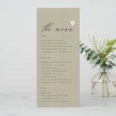 Carte menu SIMPLE ELEGANT GOLD KRAFT TYPOGRAPHIE (Debout devant)