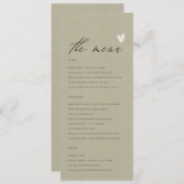 Carte menu SIMPLE ELEGANT GOLD KRAFT TYPOGRAPHIE (Devant / Derrière)