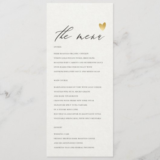 Carte menu SIMPLE ELEGANT GOLD KRAFT TYPOGRAPHIE (Devant)