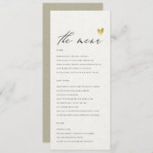 Carte menu SIMPLE ELEGANT GOLD KRAFT TYPOGRAPHIE (Devant / Derrière)
