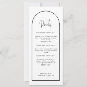 Carte Menu Simple Signature Cocktail Arch Boissons (Devant)