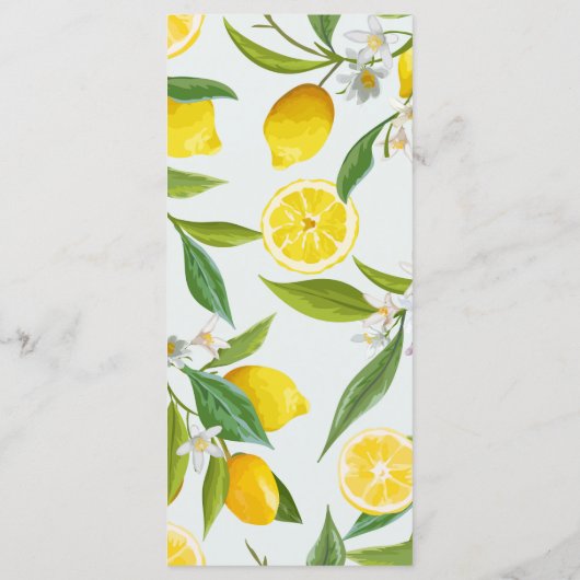 Carte Menu Squeeze Principal Au Citron (Dos)