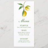 Carte Menu Squeeze Principal Au Citron (Devant)