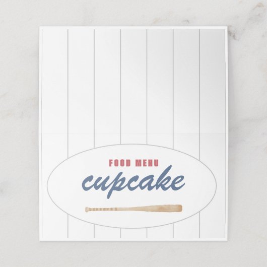 Carte menu Tente de baseball (Extérieur déplié)