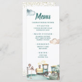 Carte menu Train Boy Second Birthday (Devant / Derrière)