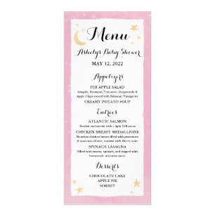 Carte menu Twinkle Little Star Pink