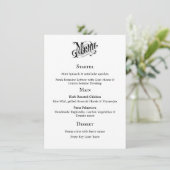 Carte Menu Typographie vintage (Debout devant)