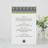 Carte menu verte, noire, blanche Damas (Debout devant)