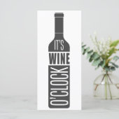 Carte Menu Vin texte personnalisé (Debout devant)