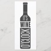 Carte Menu Vin texte personnalisé (Devant)