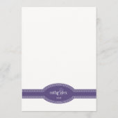 Carte Menu violet, Collection Mariage Caroline (Dos)