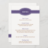Carte Menu violet, Collection Mariage Caroline (Devant / Derrière)