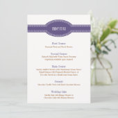 Carte Menu violet, Collection Mariage Caroline (Debout devant)