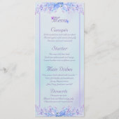 Carte menu Watercolor Blue Purple Lilac Flower (Devant)