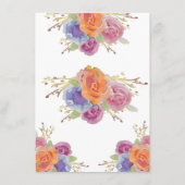 Carte menu Watercolor Floral Bright (Dos)