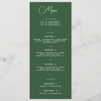 Carte menu - Wrightsville Manor Suite