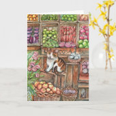 Carte Meow au marché (Fleur jaune)