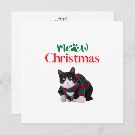 CARTE MEOW CHRISTMAS CAT (Devant / Derrière)