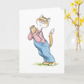 Carte Meow du chat (Fleur jaune)