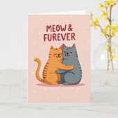 Carte Meow Forever Cute Cat Love Card (Fleur jaune)