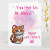 Carte Meow Love Valentine's (Fleur jaune)