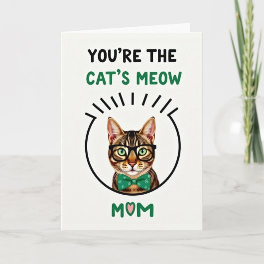Carte Meow Maman Chat Rayé (Devant)