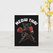 Carte Meow Thai Funny Muay Thai Boxe Chat Arts Martiaux (Fleur jaune)