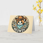 Carte Meowboy Cowboy Kitty Chat (Fleur jaune)