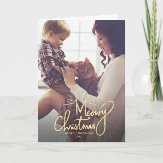 Carte MeowChristmas Funny Chat 3 Photo Noël (Devant)