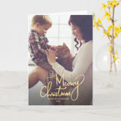 Carte MeowChristmas Funny Chat 3 Photo Noël (Fleur jaune)